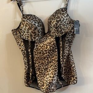 Felina Animal Print Bustier with Black Details